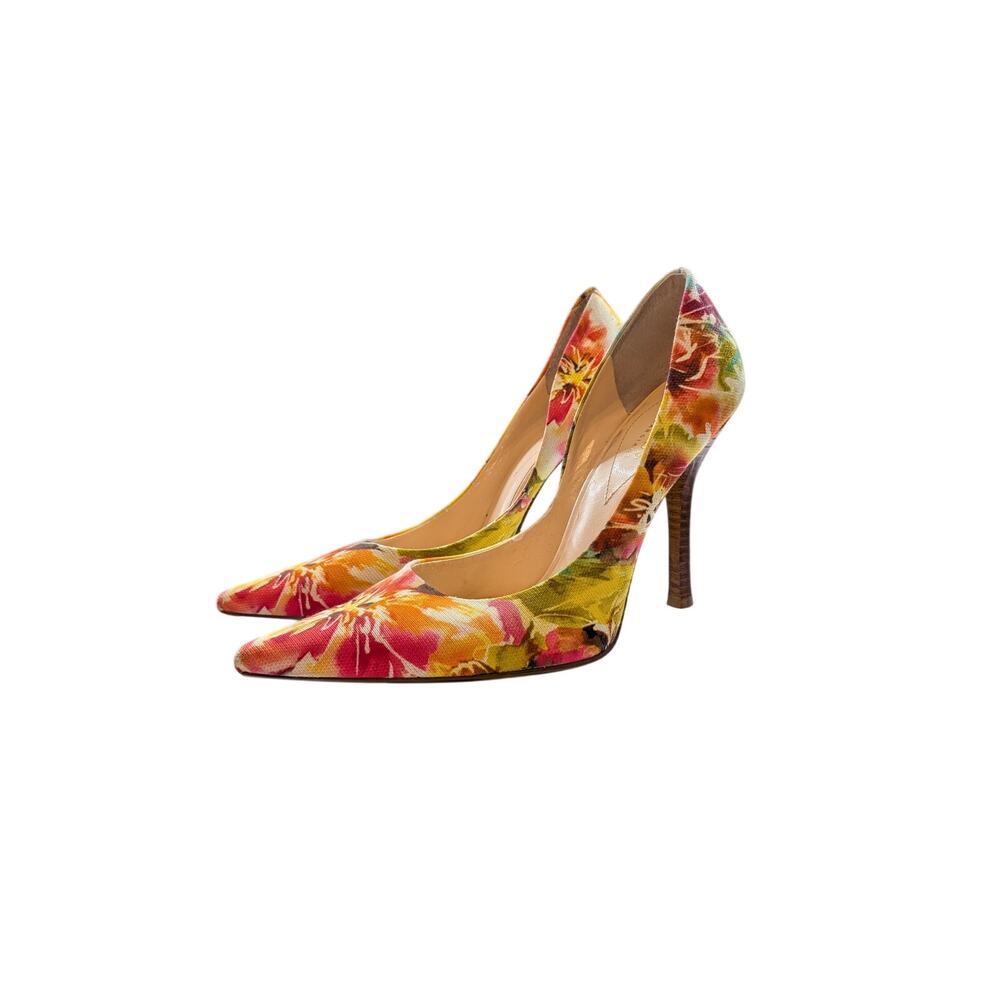 Guess by Marciano Vintage Y2K Floral Pointed Toe Pumps Size 8 Statement Shoe